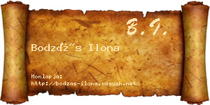Bodzás Ilona névjegykártya